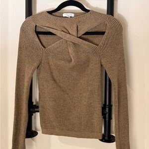 Topshop Tan Ribbed Crop Top